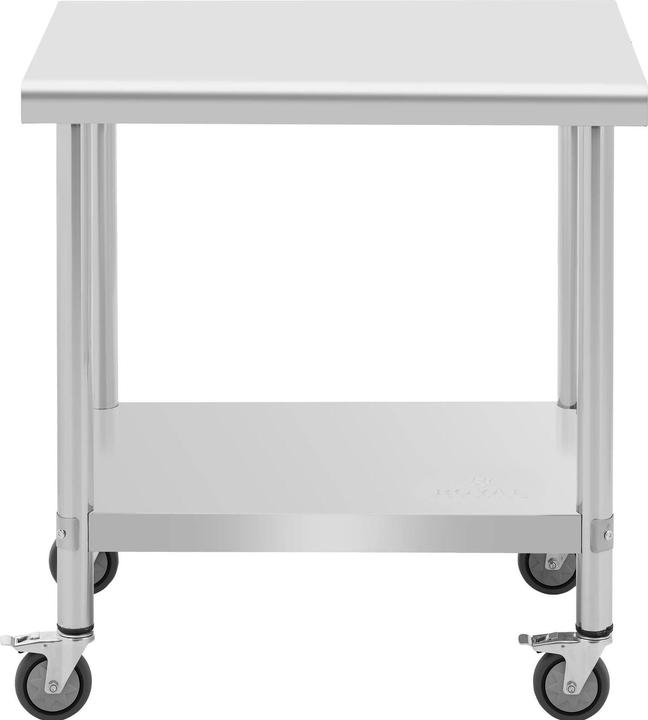 Produktbild Royal Catering Rollbarer Edelstahl Arbeitstisch Edelstahltisch Gastrotisch 60 x 80 cm 135 kg (60 cm, 80 cm)