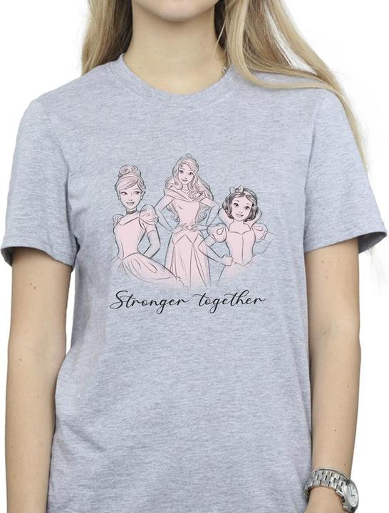 Actual product image Disney Womens/Ladies Princesses Stronger Together Cotton Boyfriend T-Shirt (XXL)