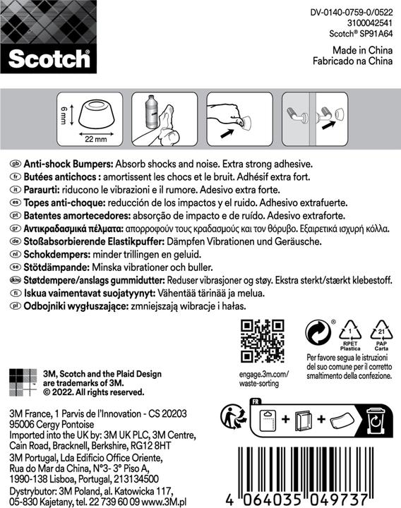 Produktbild Scotch Schutzpuffer (Anschlagdämpfer, 4 Stück)
