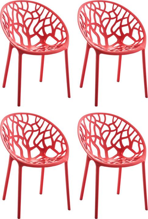 Actual product image CLP Set of 4 Hope Chair, red