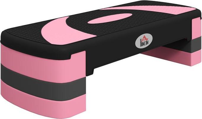 Actual product image Swisshandel24 Aerobic stepper, height-adjustable, 80x31x10/15/20cm, up to 150 kg, black/pink/grey