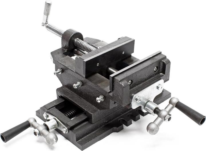 Produktbild Wiltec Maschinenschraubstock 2 Achsen 150mm Schraubstock Kreuztisch Frästisch Werkbank (150 mm)