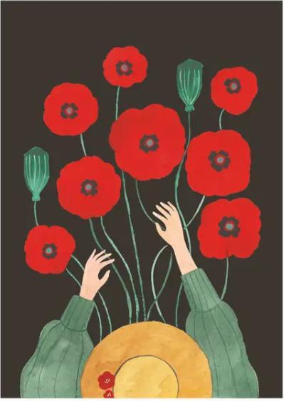 Produktbild Polka Paper Postkarte Mohnblumen