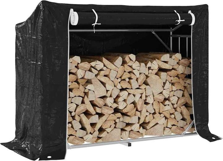 Image du produit VidaXL Étagère à bois de chauffage avec protection contre la pluie 151x60,5x110,5 cm Acier galvanisé
