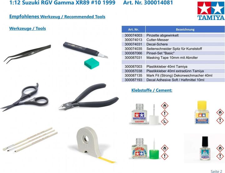 Image du produit Tamiya 1:12 Suzuki RGV Gamma XR89 #10 1999