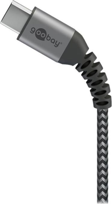 Image du produit Goobay Câble USB-C, textile, connecteur métallique, extra-résistant (0.50 m, USB 2.0)