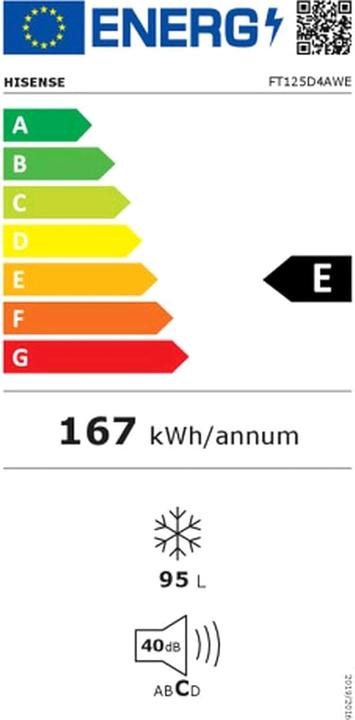 Energie-Label Hisense FT125D4AWE Horizontaler Gefrierschrank der 95-Liter-Klasse (Freistehend, 95 l)