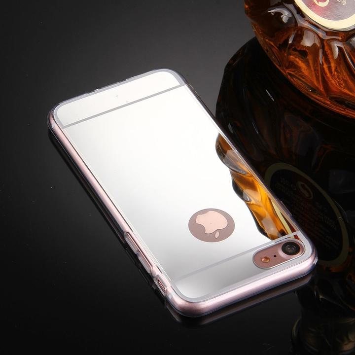 Produktbild König Design Apple iPhone 8 Handy Hülle Spiegel Mirror Soft Case Schutz Cover Bumper Silber (Apple iPhone 8)