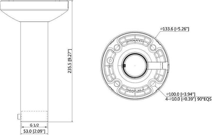 Actual product image Dahua PFB300C ceiling adapter (Mounting kit)