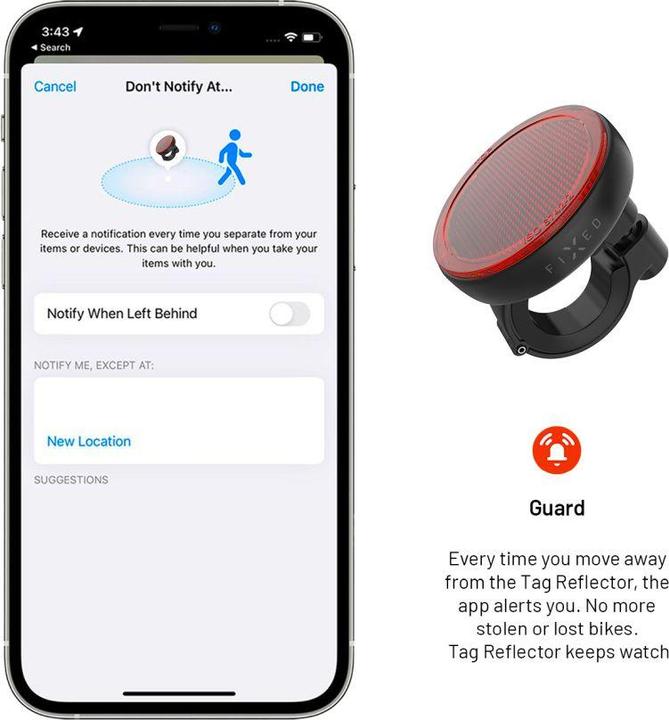 Actual product image Fixed Tag Reflector with Find My support - Black (Optimus Black)