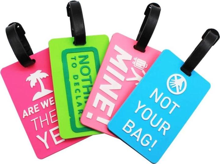 Actual product image Noya Kofferanhänger Gepäck-Etiketten Luggage Tag mit Adressschild - NOT YOUR BAG (4er Set) (Locks & Trailers)