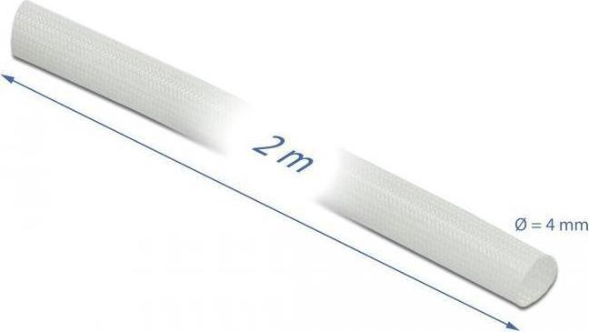 Actual product image Delock Protective hose fiberglass braid 2 m x 4 mm white (Cable conduit, 200 cm)
