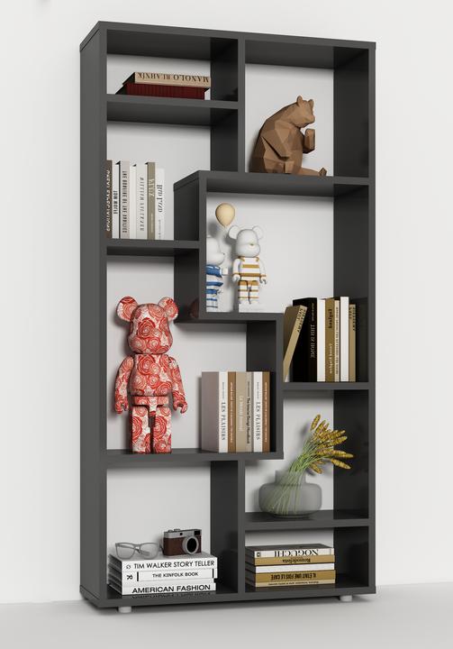 Produktbild VCM Holz Standregal Bücherregal Medienregal Aufbewahrung Raumteiler Deko Regal Lanisa M (58 x 20 x 116 cm)