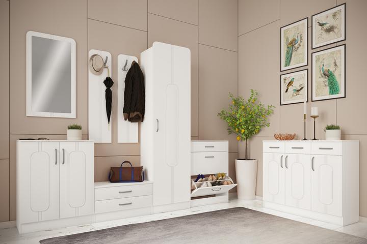 Produktbild VCM Holz Kommode Sideboard Highboard Anrichte Schrank Balia 3 Schublade Drehtüren (105 x 36 x 89 cm)