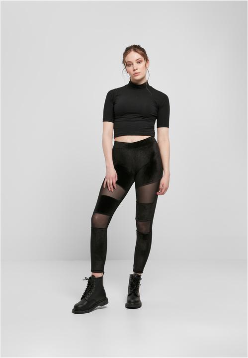 Actual product image Urban Classics Ladies Velvet Tech Mesh Leggings (M)