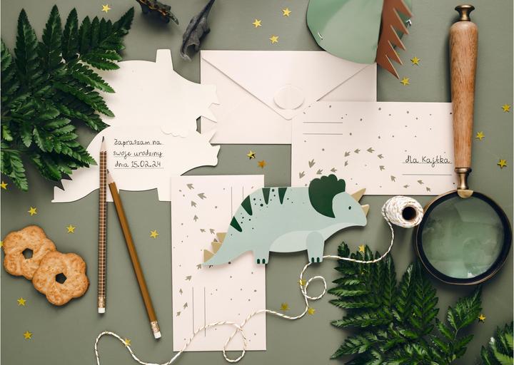 Produktbild Partydeco Einladungskarte Triceratops 6 Stück, Papierformat: 18.5 x (6 Stk.)