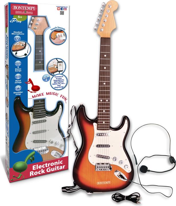 Immagine prodotto Bontempi Chitarra elettrica con tracolla e microfono (Multilingue)