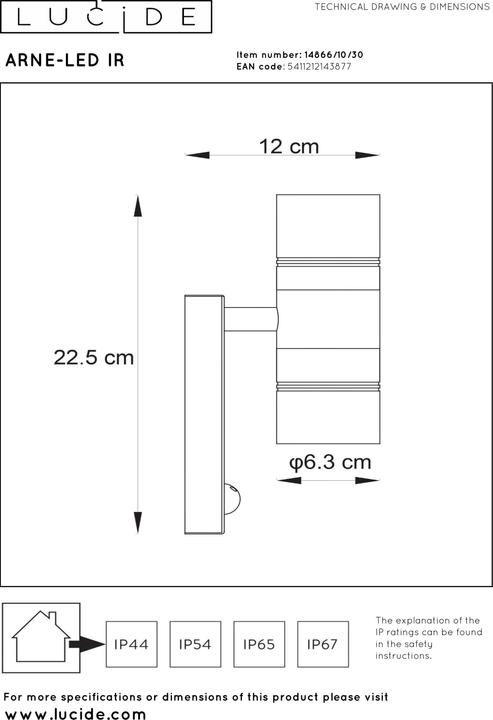 Actual product image Lucide Arne (350 lm, GU10, IP44)