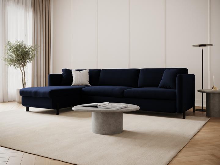Image du produit Micadoni Canapé D'Angle Velours Gauche Convertible, "Gloria", 4 Places, 260x170x80Fabriqué en Europe (Canapé d'angle)