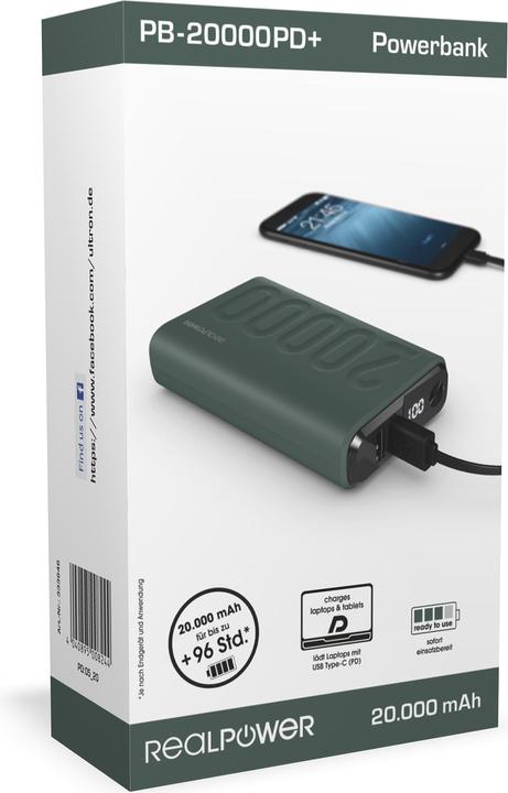 Immagine prodotto RealPower PB-20000 PD+ (20000 mAh, 18 W)