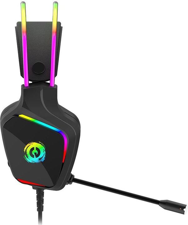 Produktbild Canyon GH-9A, Darkless gaming headset, USB / 2x 3.5mm jack, 2m cable, multicolor RGB backlight, black (Kabelgebunden)