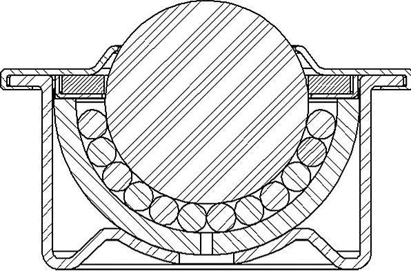 Image du produit kaiserkraft Roulette à billes avec boîtier et collier en tôle d'acier