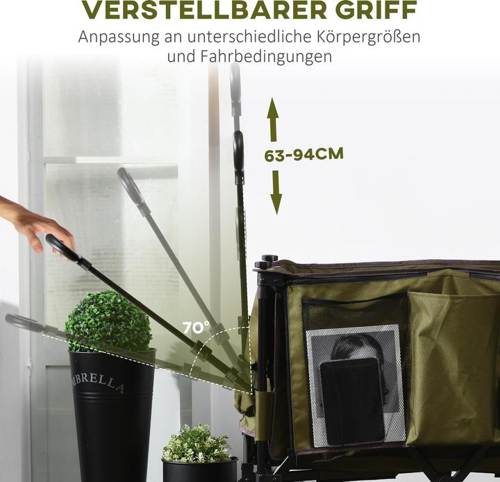 Produktbild Outsunny Bollerwagen mit Seitentasche (100 kg)