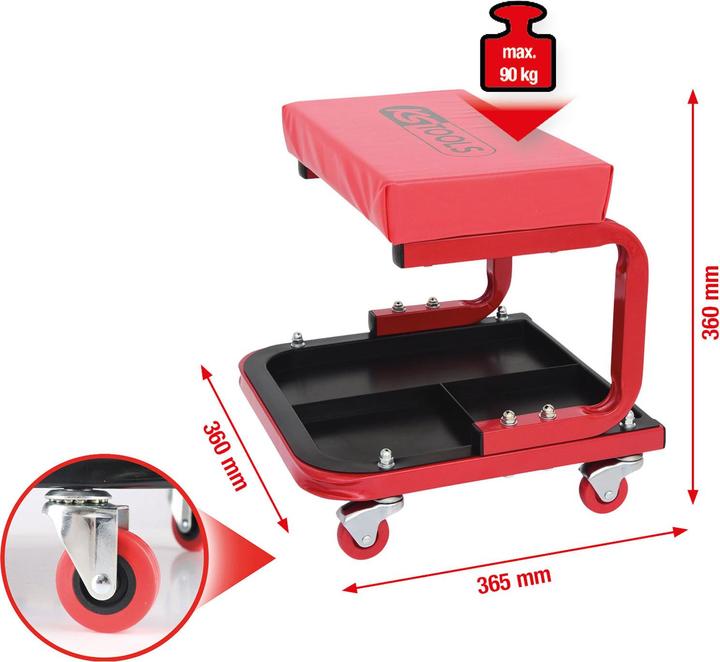 Image du produit KS Tools Tabouret d'atelier mobile. L440xL360xH360mm (1 x)