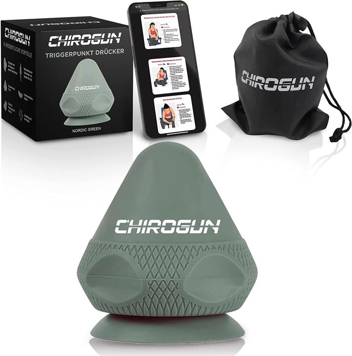 Produktbild ChiroGun Triggerpunkt Drücker mit Saugnapf & Beutel Grün