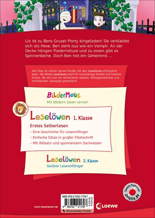 Actual product image Leselöwen 1. Klasse - Willkommen im Spukschloss! (German, Maya of Bird, Monika Parciak, Loewe first readers, 2022)