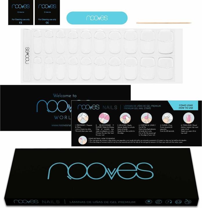Produktbild Nooves NAILS Premium Precured Gel Nail Foils French LUXE Transparent French Salon Quality Long Lasti (Nagellackentferner)