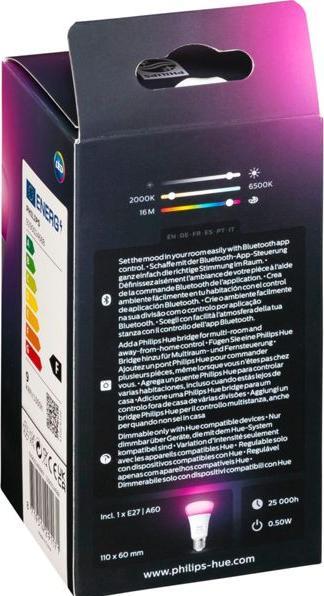 Image du produit Philips Hue White & Color Ambiance BT (E27, 11 W, 1100 lm, 1 x, F)