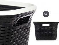 Produktbild Kipit Kunststoff-Rattan-Wäschekorb 36l schwarz (36 l)