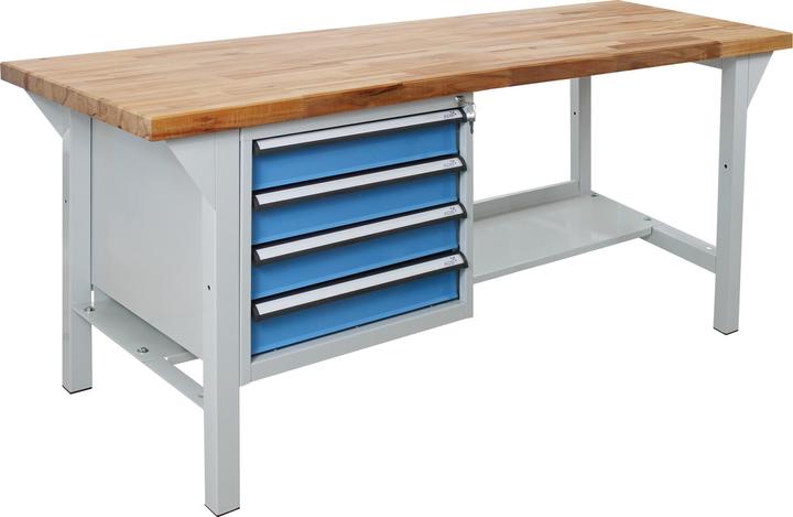 Produktbild ADB Werkbank Werktisch PROFI 4 Schubladen 1500mm (150 cm, 75 cm)