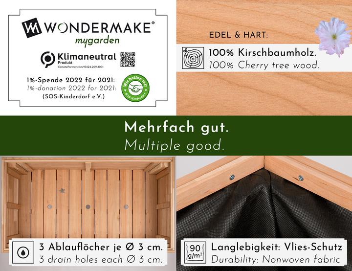 Produktbild Wondermake Design-Hochbeet mit Folie, Kirschbaum