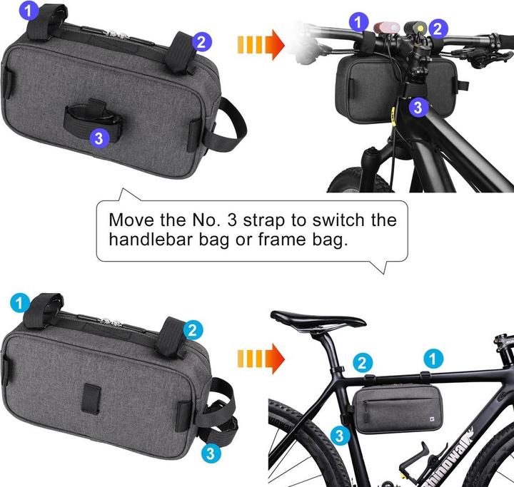 Produktbild Mobygo Kompakte Tasche RHINOWALK grau (Rahmentasche)