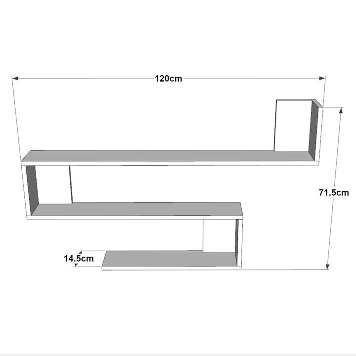 Immagine prodotto En.Casa Scaffale da parete Kitee 120 x 14,5 x 71,5 cm Bianco