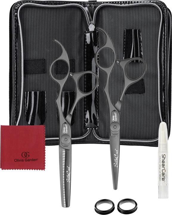 Actual product image Olivia Garden SilkCut Set of 2 Matt Black 5,75'+ Effiliation Scissors EUR (14.61 cm)