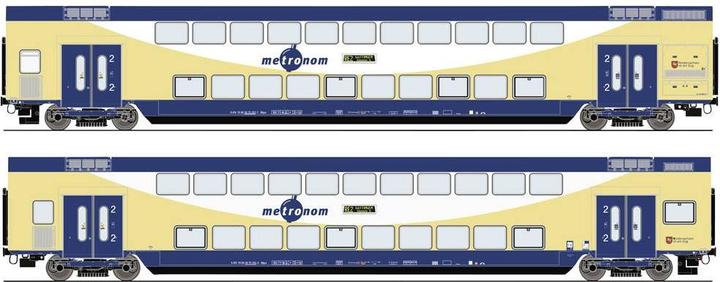 Actual product image Roco H0 Ro Set of 2 double-decker coaches, Metronom (Track VI)