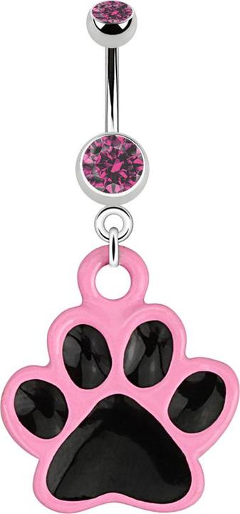 Immagine prodotto Star Piercing Banana in argento con ciondolo a forma di due sfere in cristallo rosa (Ottone, Acciaio chirurgico 316L)