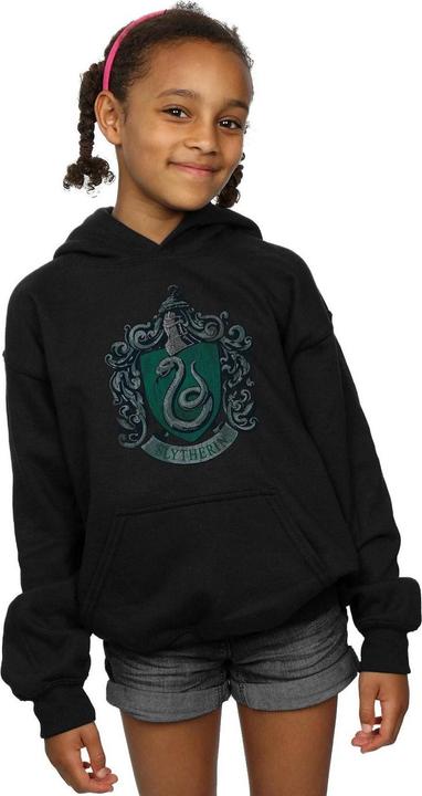 Actual product image Girls Slytherin Distressed Crest Hoodie (140, 146)