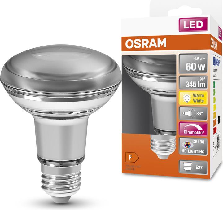 Actual product image Osram Superstar R63 (E27, 5.90 W, 350 lm, 1 x, G)