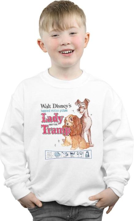 Actual product image Disney Boys Lady And The Tramp Distressed Classic Poster Sweatshirt (140, 146)