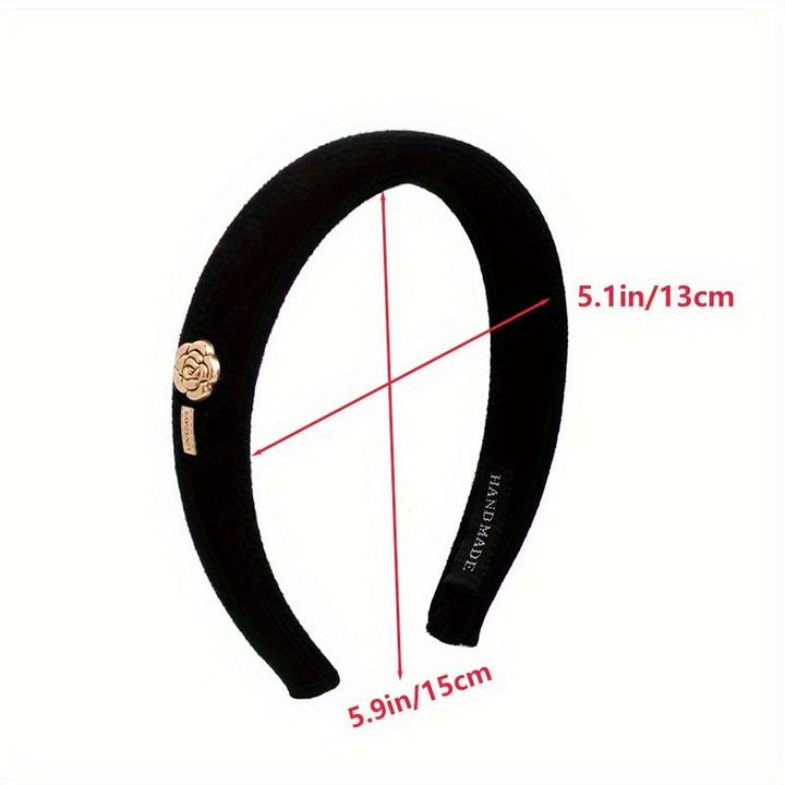 Actual product image Alopini Elegant velvet flower headband - vintage-inspired, fashionable hair accessory
