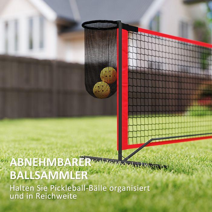 Produktbild Swisshandel24 Pickleball-Netz tragbares Set 6,7 m Pickleball-System mit Ballsammler, Bälle
