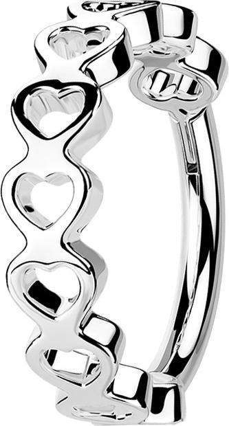 Produktbild Star Piercing Micro Segmentring klappbar silber Herzen (ohne Messing, Chirurgenstahl 316L)