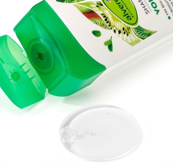 Actual product image dm alverde Volume organic kiwi organic apple mint (200 ml, Liquid shampoo)
