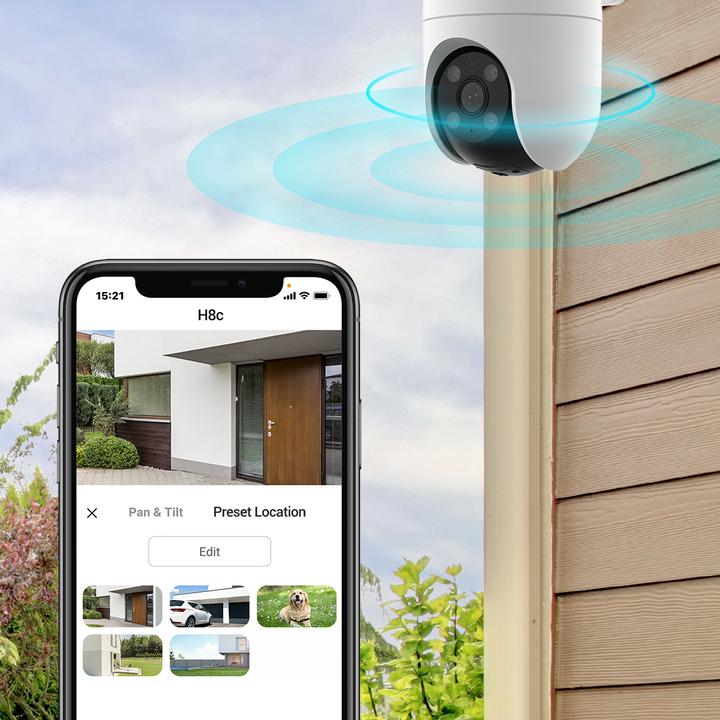 Actual product image EZVIZ Wireless Wi-Fi camera H8C, 1080p, DOME PT, F4 mm, controlled, IP65 (1920 x 1080 Pixels)