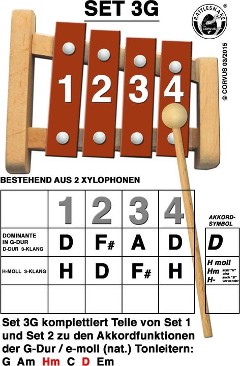 Actual product image Corvus Toys Corvus A600284 - Rattlesnake, Chord Glockenspiel Set 3G, Xylophone (German)