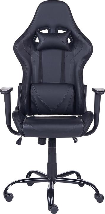 Immagine prodotto Beliani Sedia da ufficio in similpelle nera con illuminazione a LED GLEAM